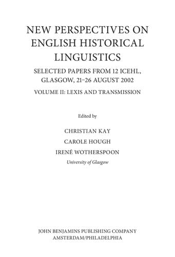 New perspectives on English historical linguistics