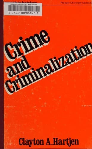 Cover image for Crime and criminalization.