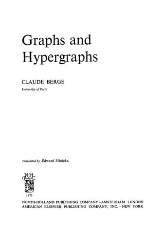 Cover image for Graphs and hypergraphs.