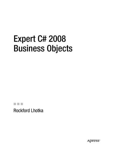 Cover image for Expert C# 2008 business objects