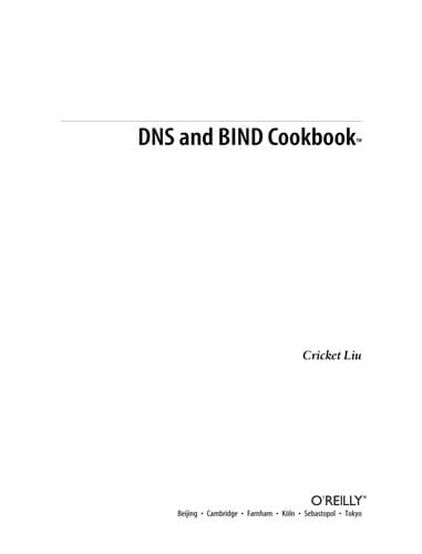 Cover image for DNS and BIND cookbook