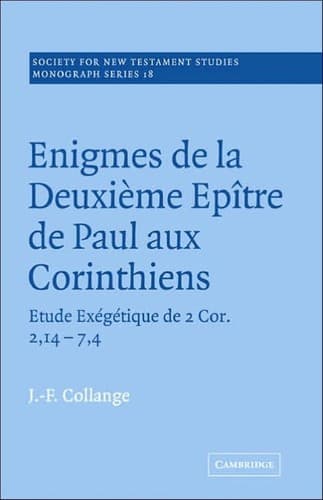 Cover image for Enigmes de la Deuxieme Epitre de Paul aux Corinthiens (Society for New Testament Studies Monograph Series)