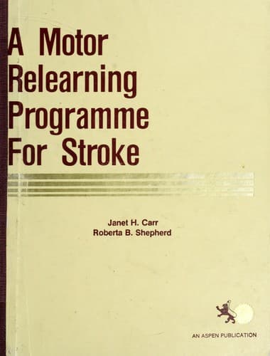 Cover image for A motor relearning programme for stroke