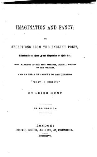 Imagination and Fancy: Or, Selections from the English Poets, Illustrative ..