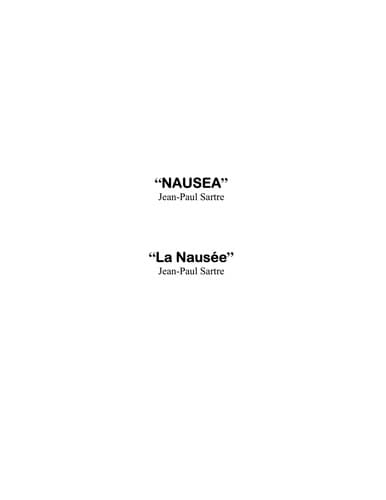 Cover image for Nausea