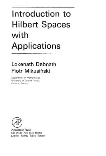 Cover image for Introduction to Hilbert spaces with applications
