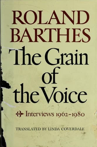 Cover image for The grain of the voice