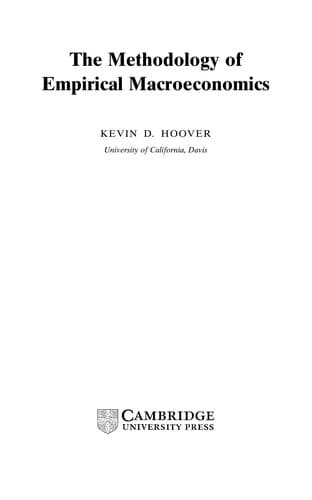 Cover image for The Methodology of Empirical Macroeconomics
