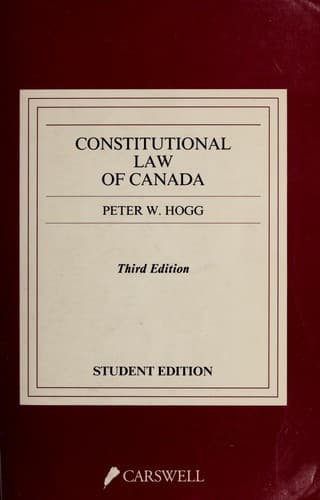 Cover image for Constitutional law of Canada