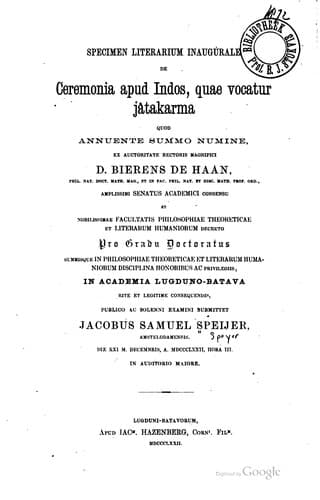 Specimen literarium inaugurale de ceremonia apud Indos