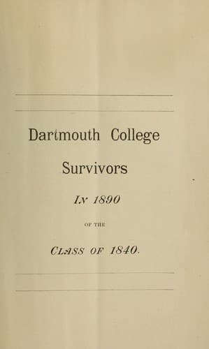 Dartmouth College survivors in 1890 of the class of 1840