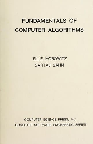 Cover image for Fundamentals of computer algorithms
