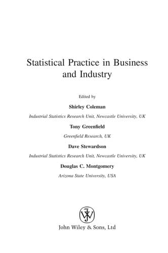 Cover image for Statistical practice in business and industry