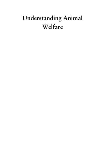 Cover image for Understanding animal welfare