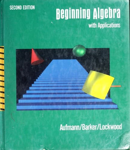 Cover image for Beginning algebra with applications