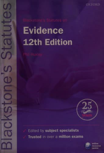 Cover image for Blackstone's statutes on evidence