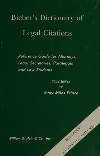 Cover image for Bieber's dictionary of legal citations