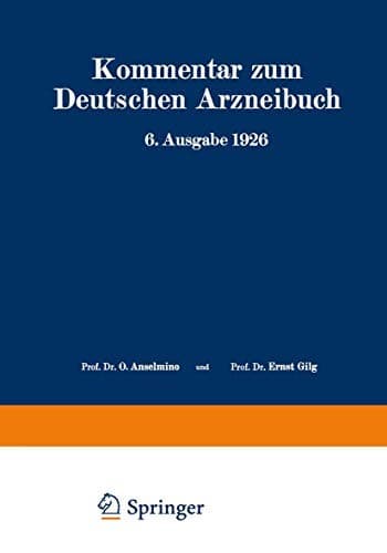 Cover image for Kommentar zum Deutschen Arzneibuch 6. Ausgabe 1926