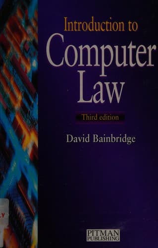Cover image for Introduction to Computer Law