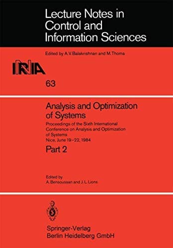 Cover image for Analysis and Optimization of Systems