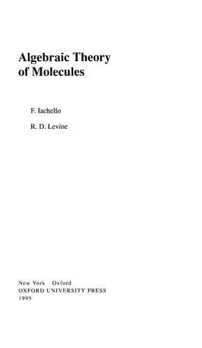 Cover image for Algebraic theory of molecules