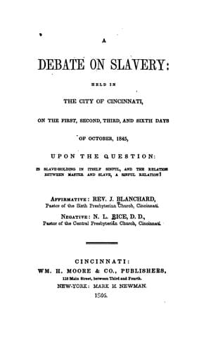 A debate on slavery