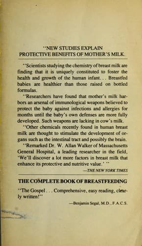 Cover image for The complete book of breastfeeding