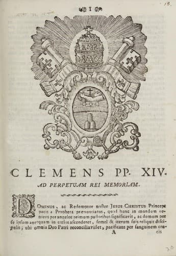 Clemens PP. XIV. ad perpetuam rei memoriam