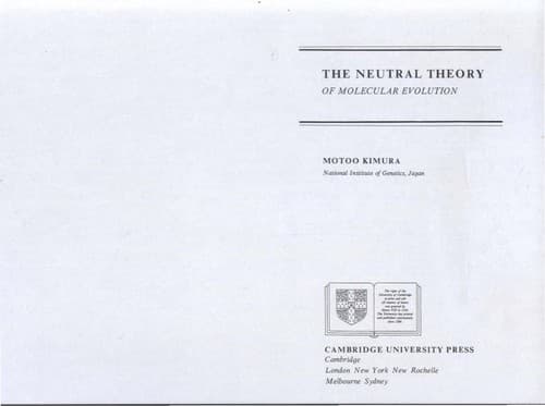 Cover image for The neutral theory of molecular evolution