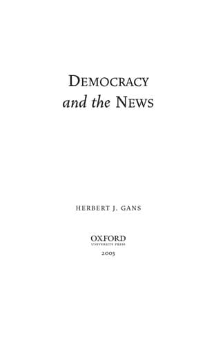 Cover image for Democracy and the news