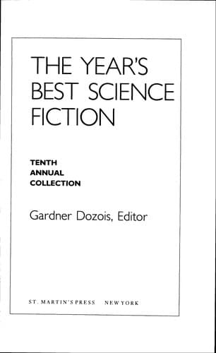 Cover image for The Year's Best Science Fiction