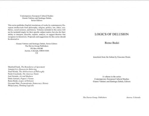 Cover image for Logics of delusion