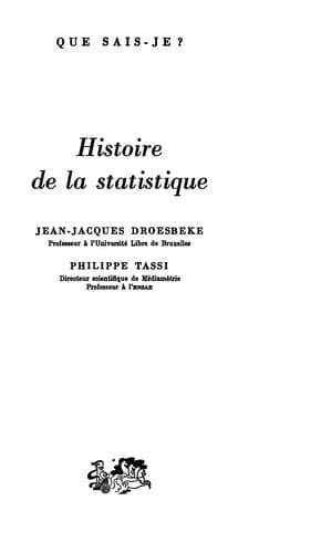 Cover image for Histoire de la statistique