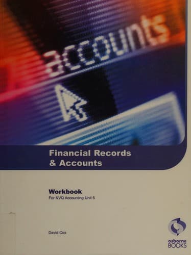Cover image for Financial records and accounts workbook
