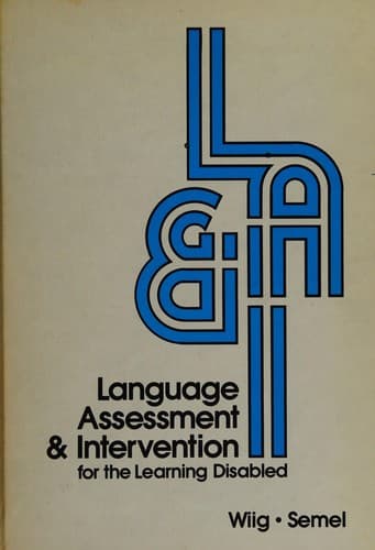 Cover image for Language assessment and intervention for the learning disabled