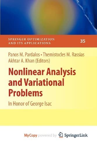 Cover image for Nonlinear Analysis and Variational Problems