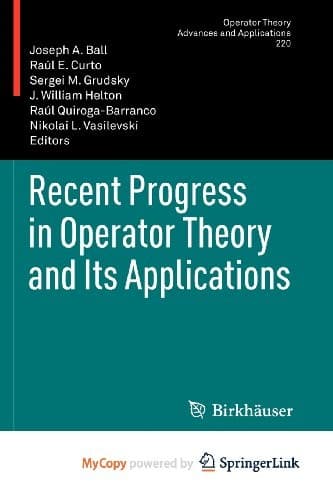 Cover image for Recent Progress in Operator Theory and Its Applications