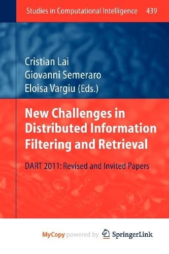 Cover image for New Challenges in Distributed Information Filtering and Retrieval : DART 2011