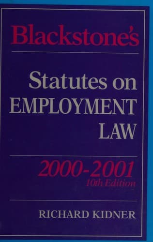 Cover image for Blackstone's statutes on employment law