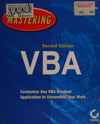 Cover image for Mastering Microsoft VBA