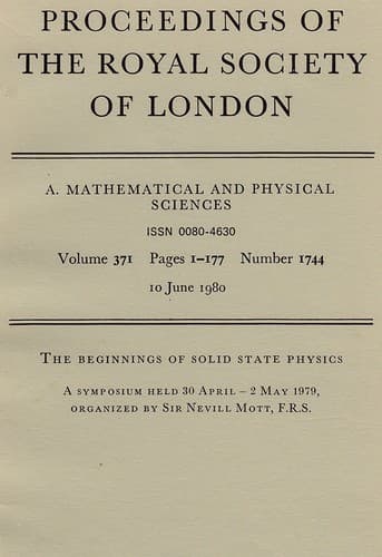 Cover image for The Beginnings of solid state physics