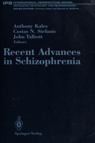 Cover image for Recent advances in schizophrenia