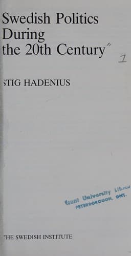 Cover image for Swedish politics during the 20th century
