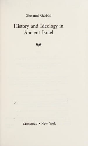 Cover image for History and ideology in ancient Israel