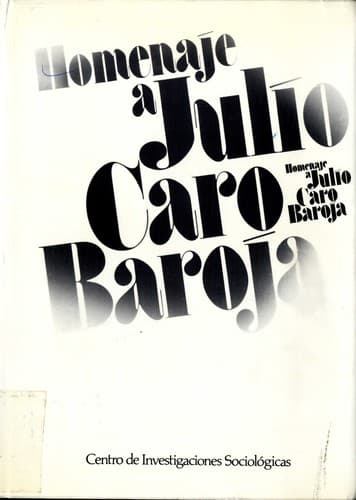 Cover image for Homenaje a Julio Caro Baroja
