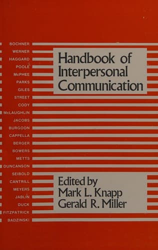 Cover image for Handbook of interpersonal communication