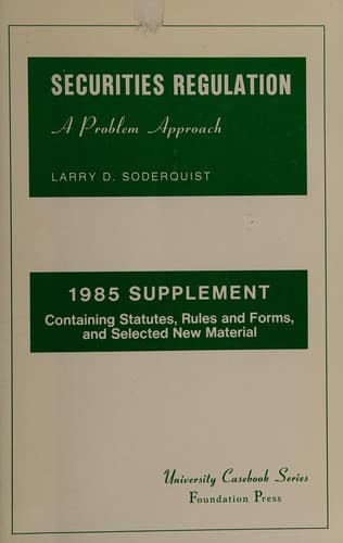 Cover image for Securities regulation