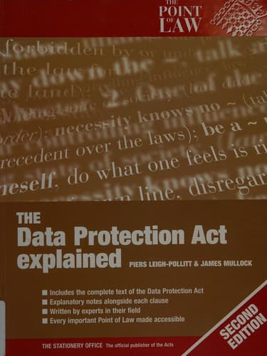 Cover image for The 1988 Data Protection Act