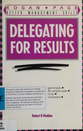 Cover image for Delegating for results