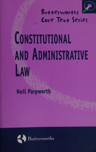Cover image for Constitutional and Administrative Law (Butterworths Core Texts)